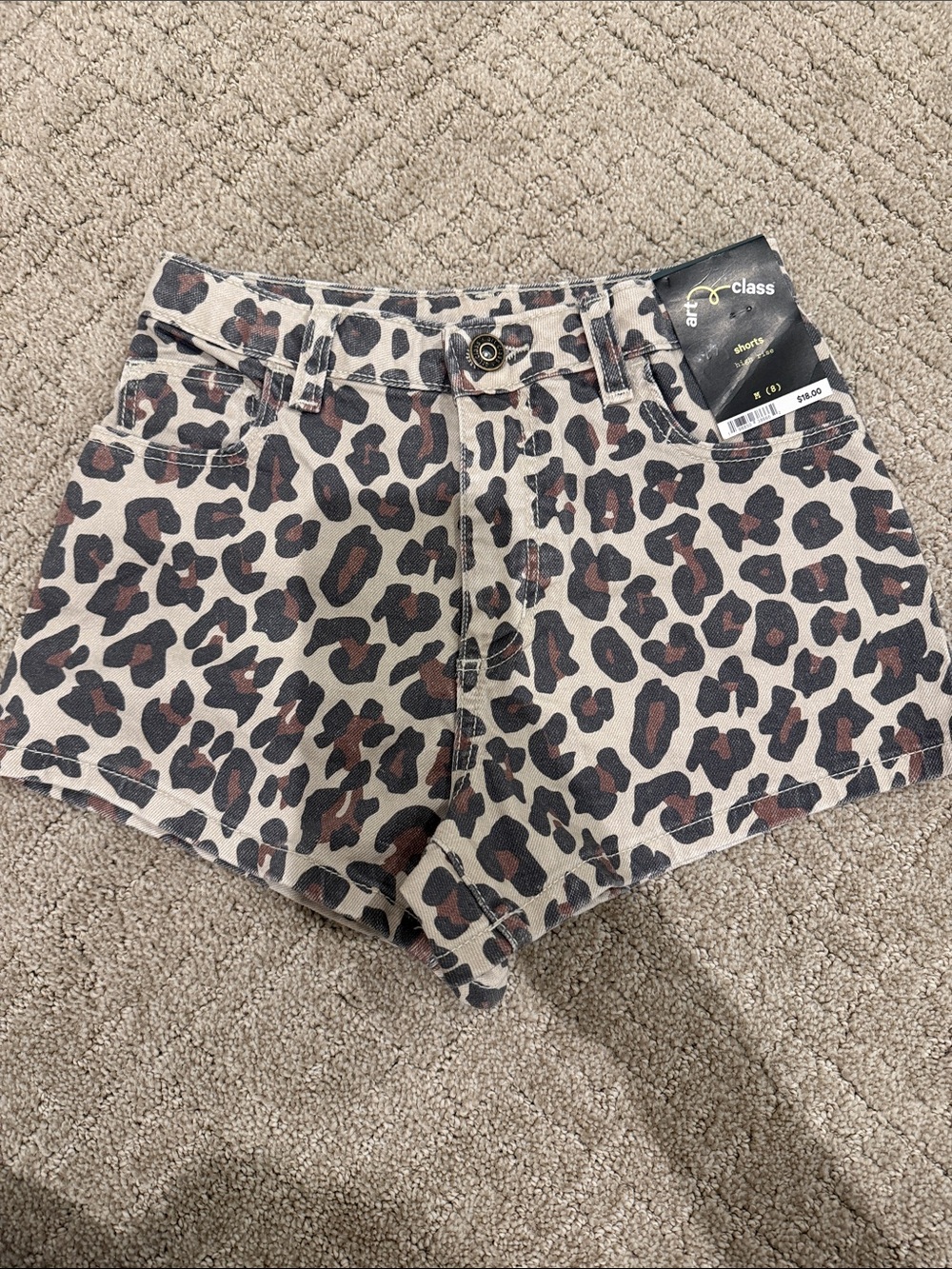 art class Leopard Print High-Rise Shorts - Beige & Brown